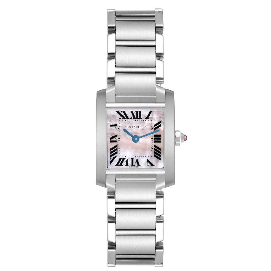 19045365_wwcet4vkbpjzmwxo9j751imbkw6t.jpg Cartier Tank Francaise Pink M.O.P Dial Ref 2384 - Image 1