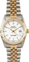 Rolex Datejust White Stick Dial on Oyster Ref 16233 with Papers  2004