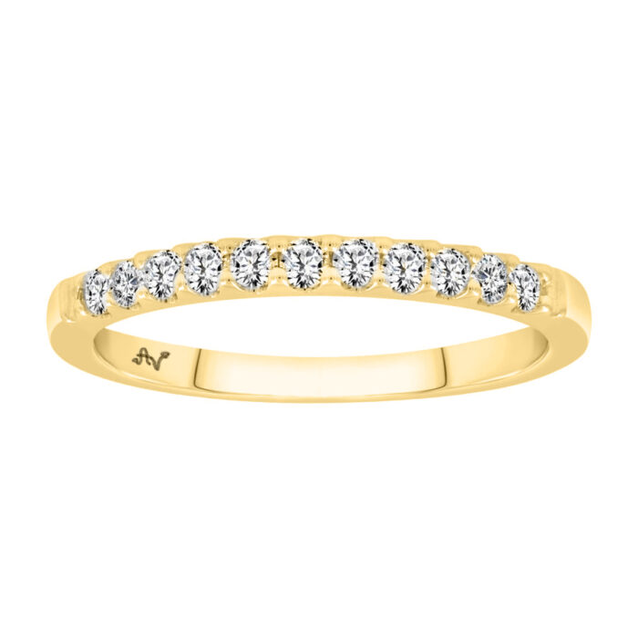 LADIES BAND 0.25CT ROUND DIAMOND 14K YELLOW GOLD - Image 1