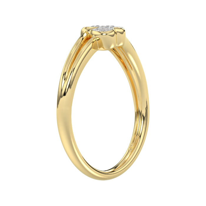 LADIES RING 0.05CT ROUND DIAMOND 10K YELLOW GOLD - Image 3