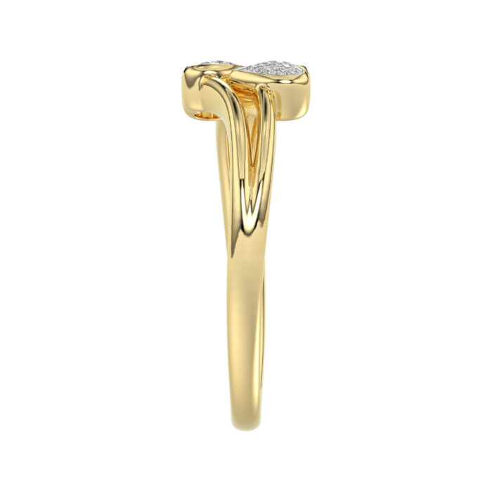 LADIES RING 0.05CT ROUND DIAMOND 10K YELLOW GOLD - Image 4