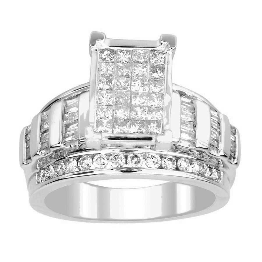 19060287_65197W-32700.jpg.jpg LADIES RING 1.50CT ROUND/PRINCESS/BAGUETTE DIAMOND 10K WHITE GOLD - Image 1