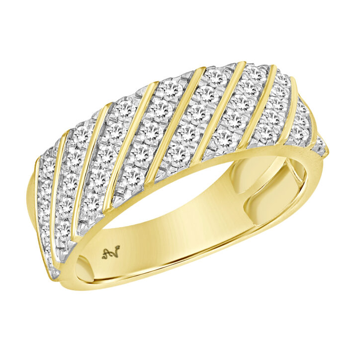 19060333_289724Y-32959.jpg MEN'S BAND 1.00CT ROUND DIAMOND 10K YELLOW GOLD - Image 1
