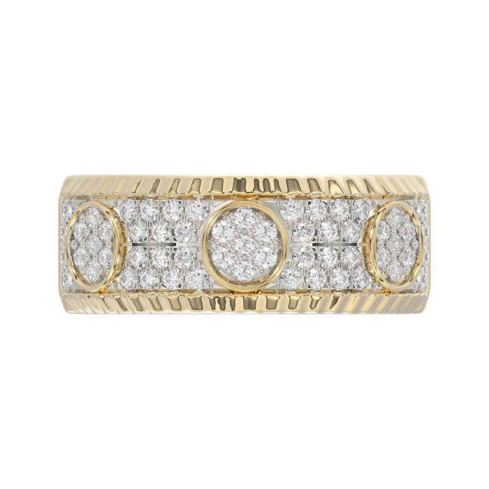 MEN'S RING 0.75CT ROUND DIAMOND 10K YELLOW GOLD - Image 5