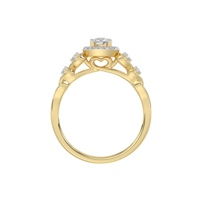 LADIES RING 0.20CT ROUND DIAMOND 10K YELLOW GOLD - Image 2