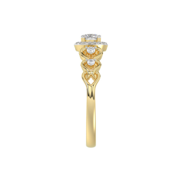 LADIES RING 0.20CT ROUND DIAMOND 10K YELLOW GOLD - Image 4