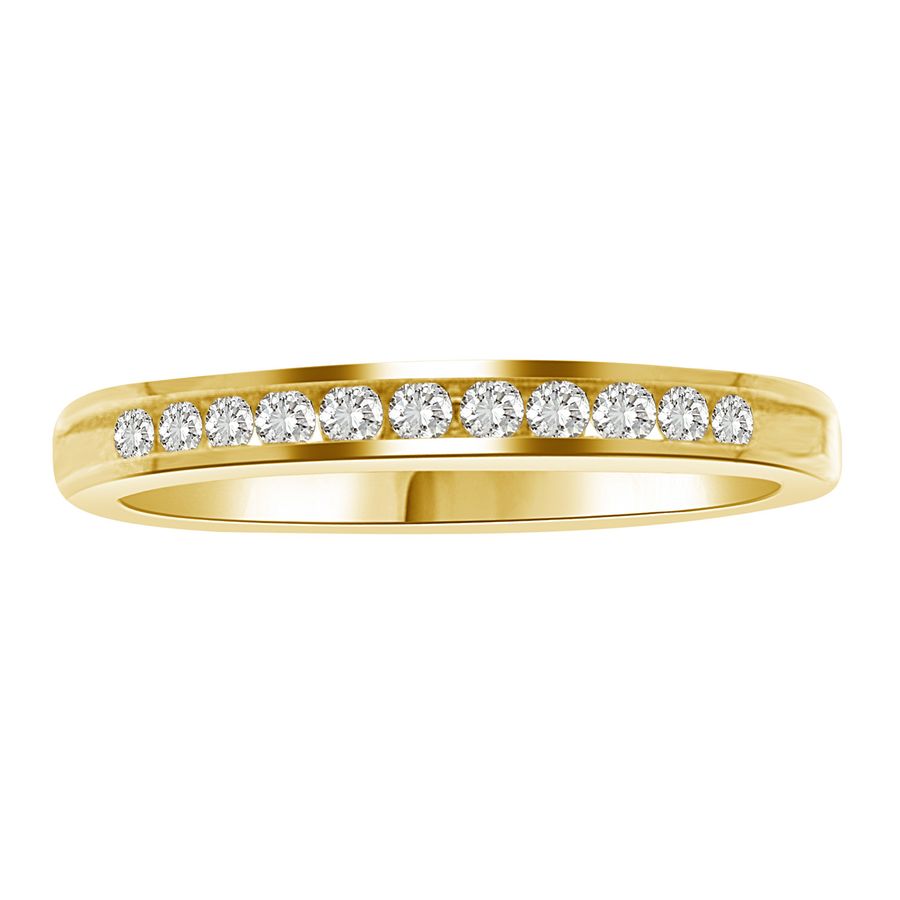 19060472_68081Y-A-34590.jpg.jpg LADIES BAND 0.15CT ROUND DIAMOND 14K YELLOW GOLD (SI QUALITY) - Image 1