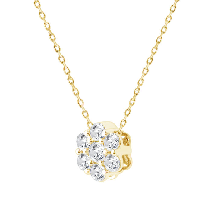 LADIES PENDANT WITH CHAIN 0.50CT ROUND DIAMOND 14K YELLOW GOLD - Image 2