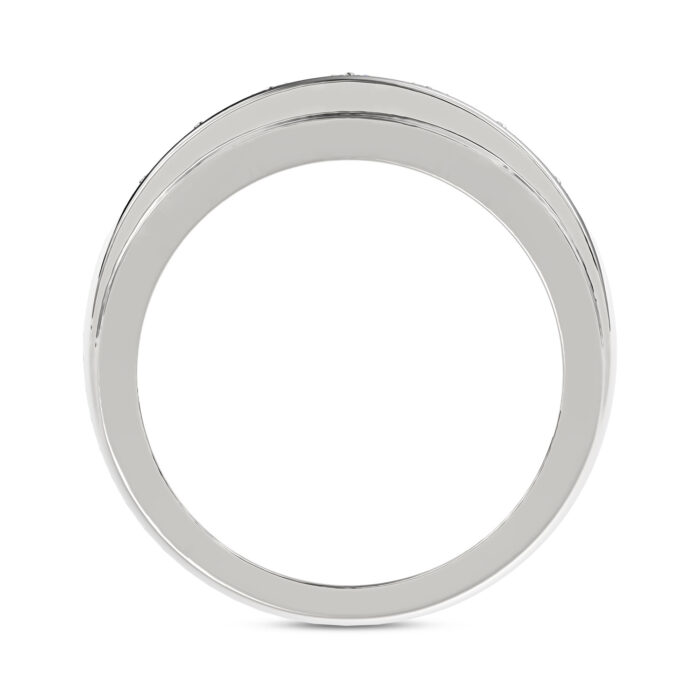 MEN'S BAND 1.00CT ROUND DIAMOND 10K WHITE GOLD - Image 2