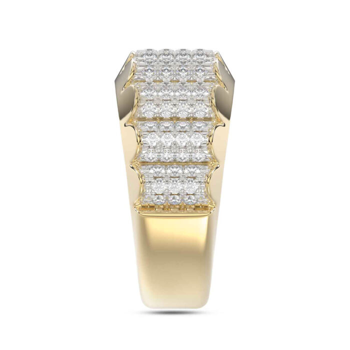 MEN'S BAND 1.00CT ROUND DIAMOND 10K YELLOW GOLD - Image 3