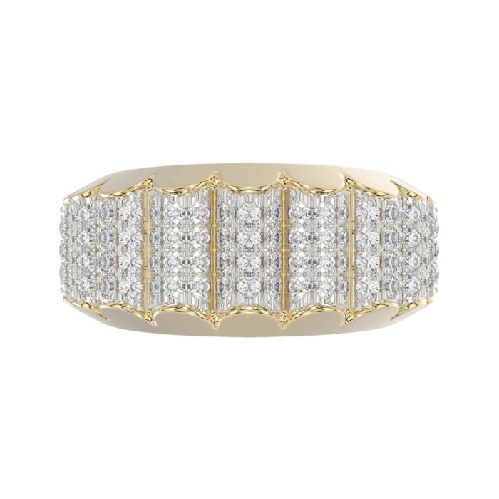 MEN'S BAND 1.00CT ROUND DIAMOND 10K YELLOW GOLD - Image 5