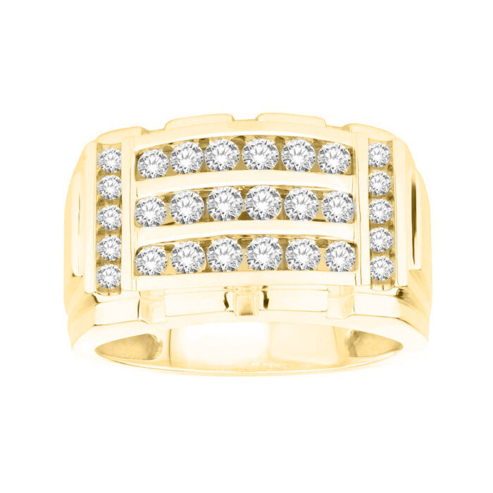 19060756_84719Y-47176.jpg MEN'S RING 1.00CT ROUND DIAMOND 10K YELLOW GOLD - Image 1