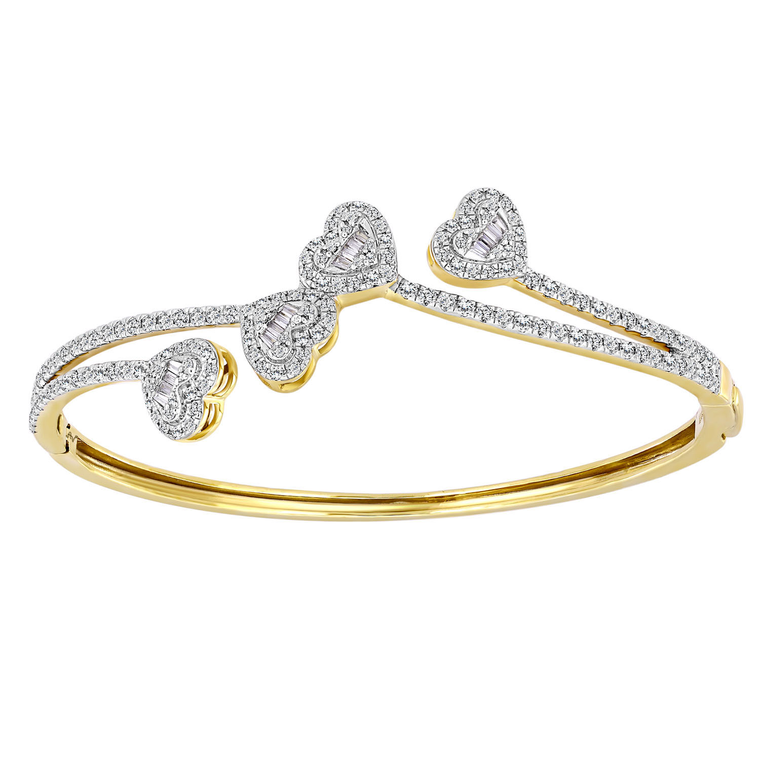 19060775_305274Y-A-51122.jpg.jpg LADIES BANGLE 1.50CT ROUND/BAGUETTE DIAMOND 14K YELLOW GOLD - Image 1