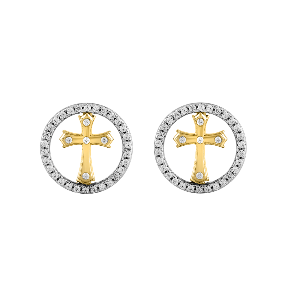 19060822_323167Y-A-53478.jpg.jpg LADIES EARRINGS 0.25CT ROUND DIAMOND 14K YELLOW GOLD - Image 1