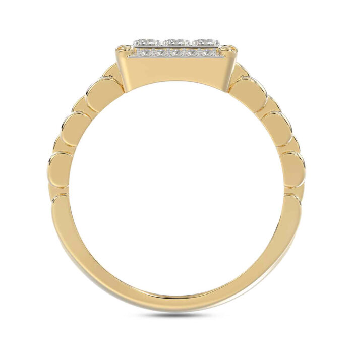 LADIES RING 1.00CT ROUND DIAMOND 10K YELLOW GOLD - Image 2