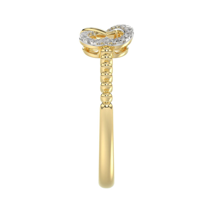 LADIES RING 0.10CT ROUND DIAMOND 10K YELLOW GOLD - Image 3