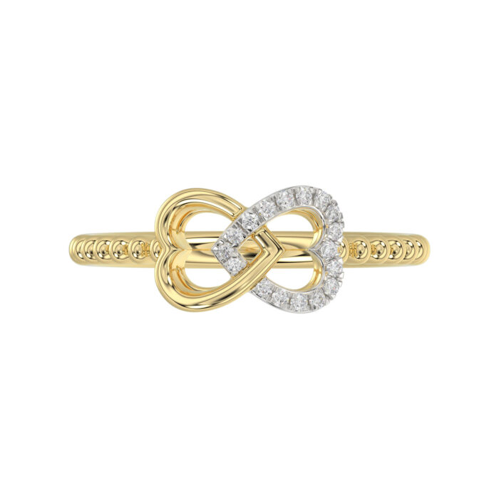 LADIES RING 0.10CT ROUND DIAMOND 10K YELLOW GOLD - Image 5