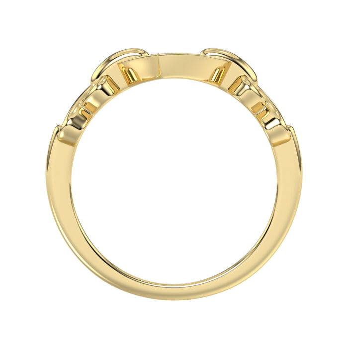 Elegant 10K Yellow Gold 0.05Ct Ladies Ring With Heart Shape Design And Sparkling Round Diamonds. A Charming And Meaningful Gift Jewelry Piece For Her. - Image 2