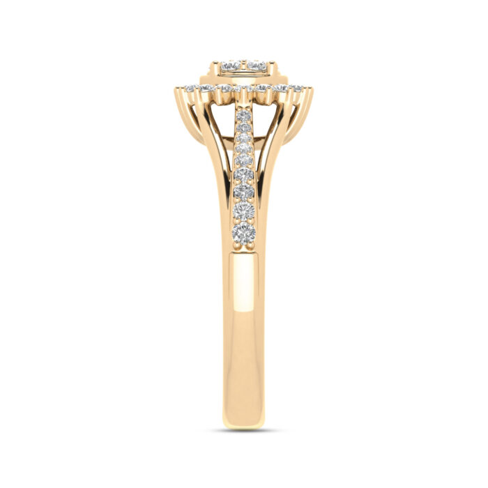 LADIES RING 0.33CT ROUND DIAMOND 10K YELLOW GOLD - Image 3