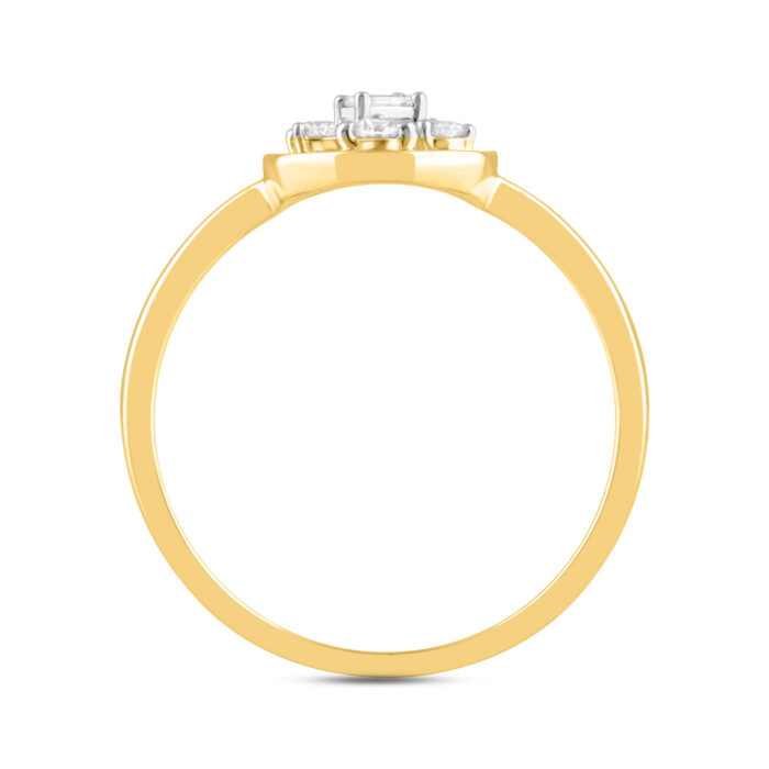 LADIES RING 0.20CT ROUND/BAGUETTE DIAMOND 10K YELLOW GOLD - Image 3