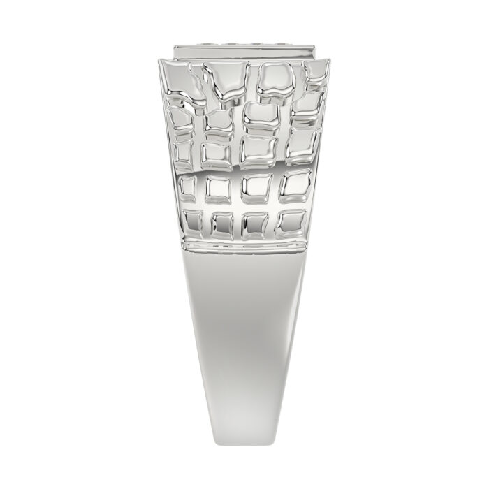 �Elegant Men�S Fashion Ring 0.10Ct Round Diamond Sterling Silver White Luxury Statement Jewelry For Men - Image 4