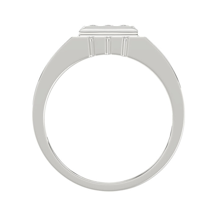 Sterling Silver Diamond Ring For Men 0.35Ct Round Cut Square Cluster Mens Ring Fine Jewelry Gift For Him - Image 3