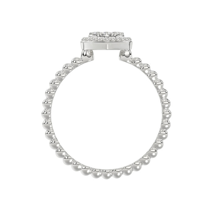 Ladies 0.10Ct Round Diamond Halo Heart Ring Sterling Silver Stylish Women�S Engagement & Promise Ring - Image 3