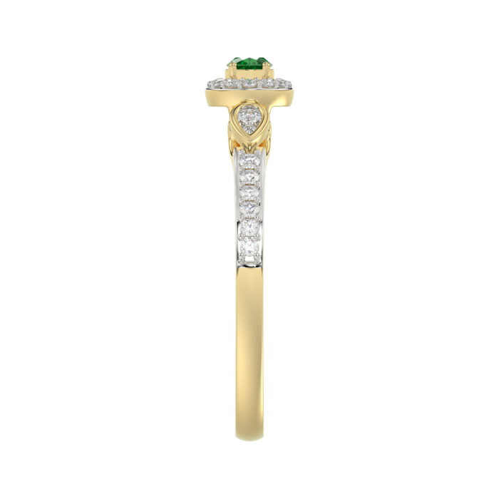 0.33ct Round/Oval Emerald diamond 14k Ladies Fashion Ring 0.15CT Center stone Oval Emerald Diamond) - Image 4