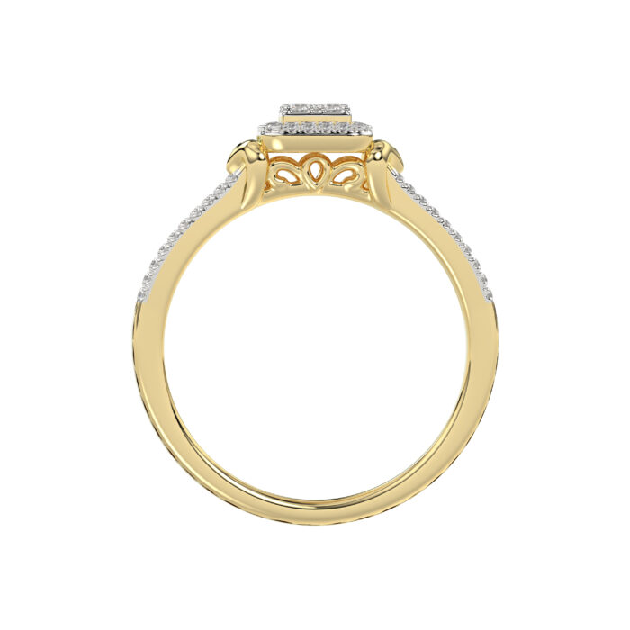 LADIES RING 0.20CT ROUND DIAMOND 10K YELLOW GOLD - Image 2