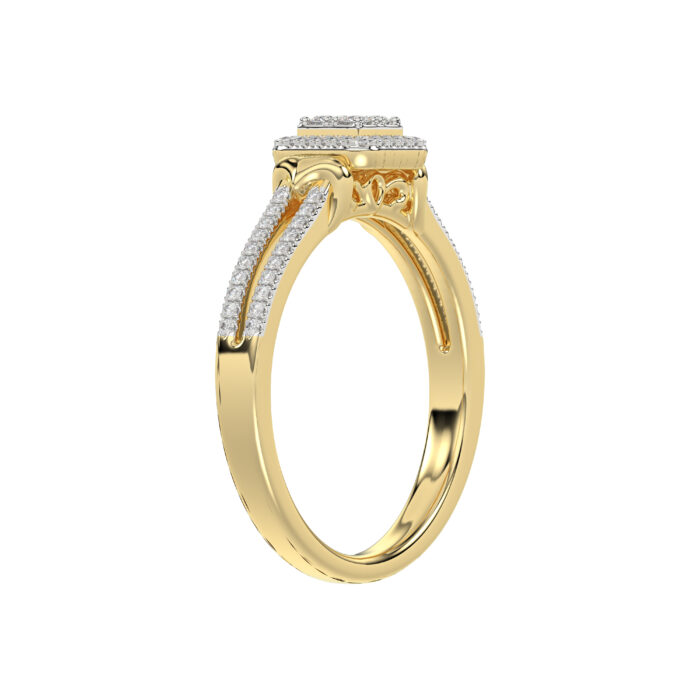 LADIES RING 0.20CT ROUND DIAMOND 10K YELLOW GOLD - Image 3