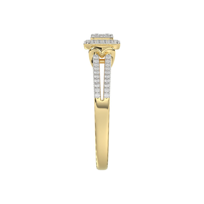 LADIES RING 0.20CT ROUND DIAMOND 10K YELLOW GOLD - Image 4