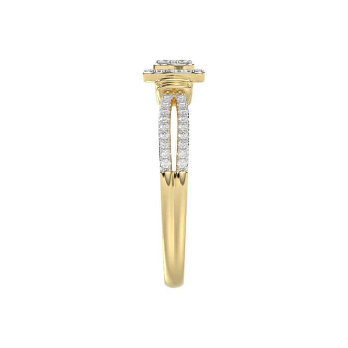 LADIES RING 0.25CT ROUND DIAMOND 10K YELLOW GOLD - Image 4
