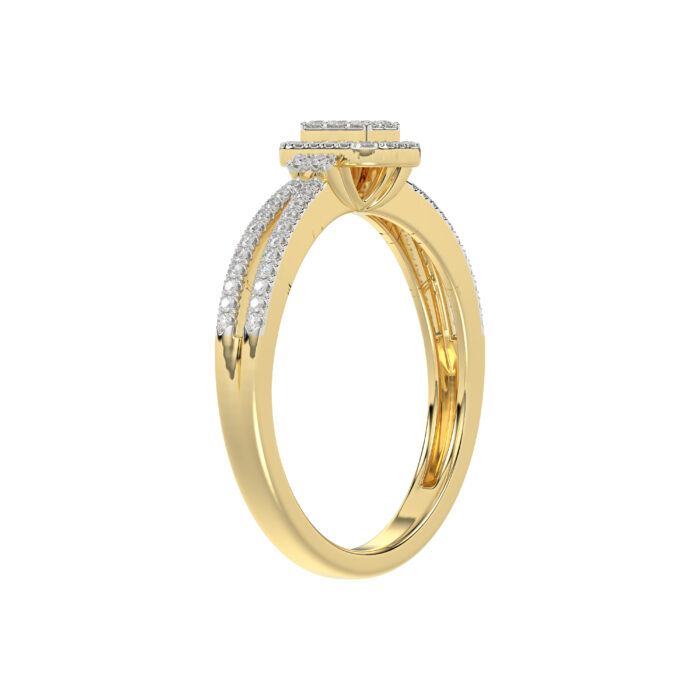 LADIES RING 0.20CT ROUND DIAMOND 10K YELLOW GOLD - Image 3