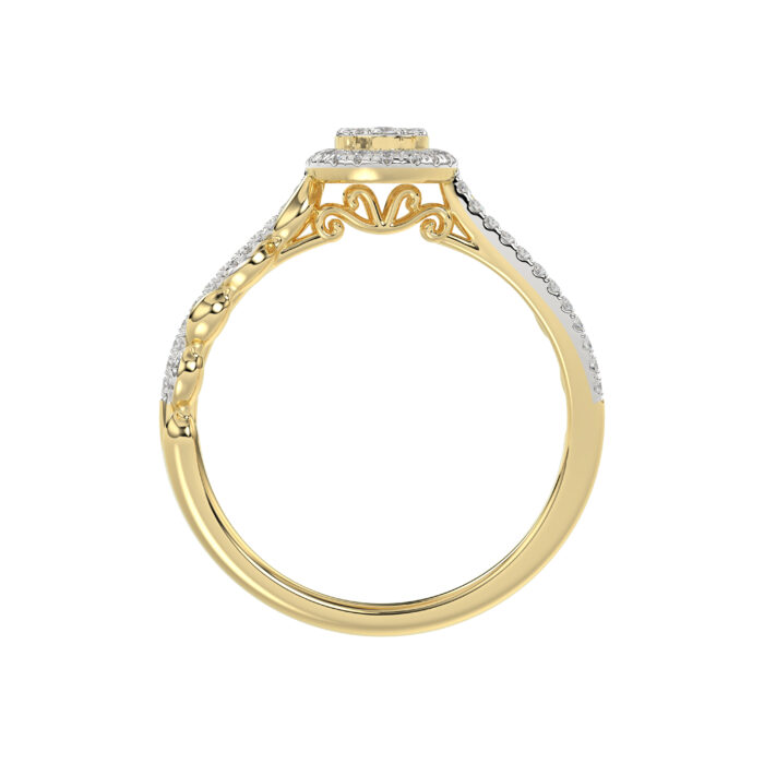 LADIES RING 0.25CT ROUND DIAMOND 10K YELLOW GOLD - Image 2