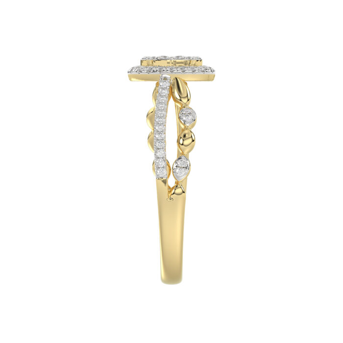 LADIES RING 0.25CT ROUND DIAMOND 10K YELLOW GOLD - Image 4