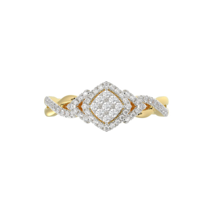 LADIES RING 0.25CT ROUND DIAMOND 10K YELLOW GOLD - Image 5