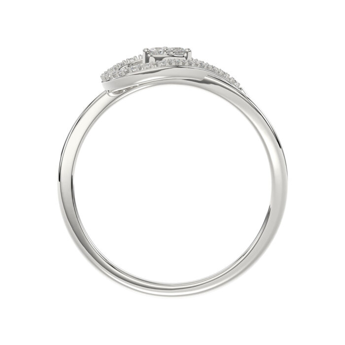 Elegant Ladies Heart Ring 0.15Ct Round Diamond Sterling Silver White Romantic Promise Jewelry For Women - Image 2