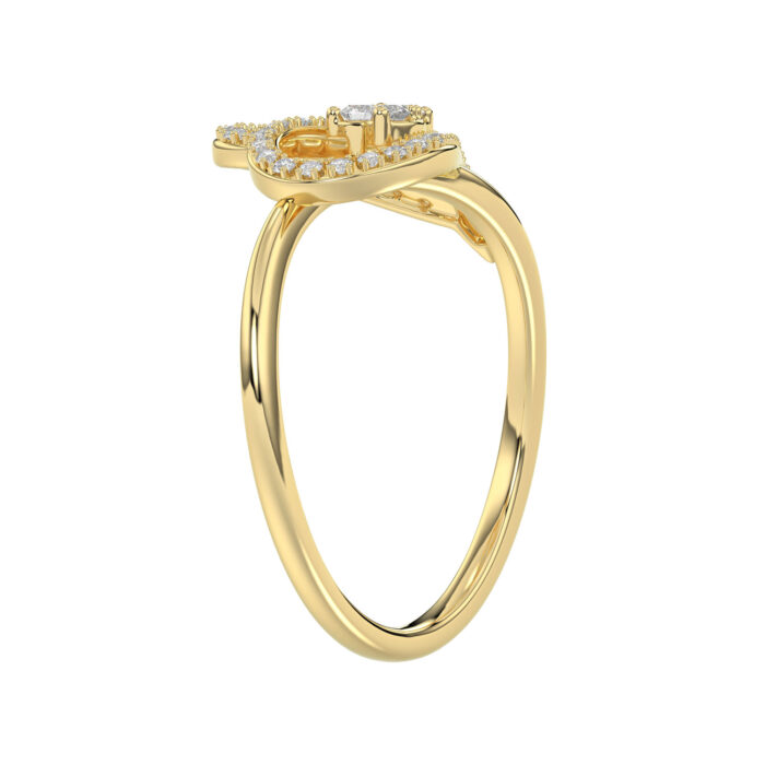 LADIES RING 0.15CT ROUND DIAMOND 10K YELLOW GOLD - Image 4