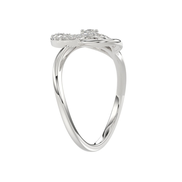 Ladies Elysian Heart Ring 0.15Ct Round Diamond Sterling Silver White � Romantic Fine Jewelry For Women - Image 4