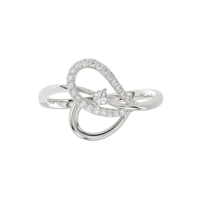 Ladies Elysian Heart Ring 0.15Ct Round Diamond Sterling Silver White � Romantic Fine Jewelry For Women - Image 5