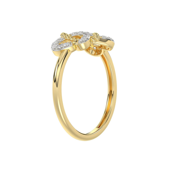 LADIES RING 0.15CT ROUND DIAMOND 10K YELLOW GOLD - Image 4
