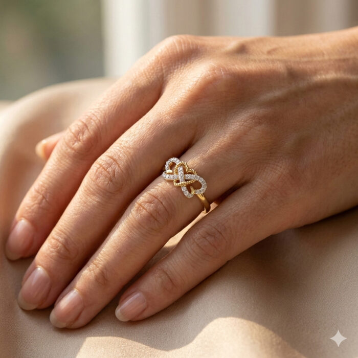 LADIES RING 0.15CT ROUND DIAMOND 10K YELLOW GOLD - Image 6