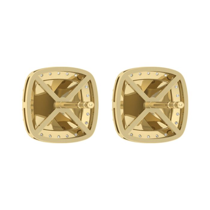 �Ladies Nugget Halo Fashion Earrings 0.25Ct Round Diamond 10K Yellow Gold � Fashionable Women�S Jewelry Gift - Image 4