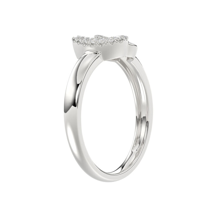 Ladies Lucky Horseshoe Fashion Ring 0.10Ct Round Diamond Sterling Silver White � Double Horseshoe Fashion Jewelry - Image 4