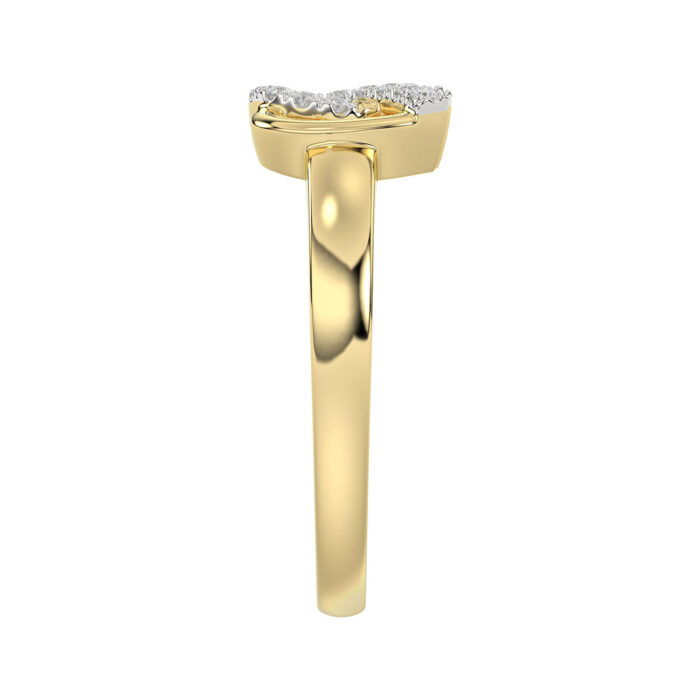 LADIES RING 0.10CT ROUND DIAMOND 10K YELLOW GOLD - Image 3