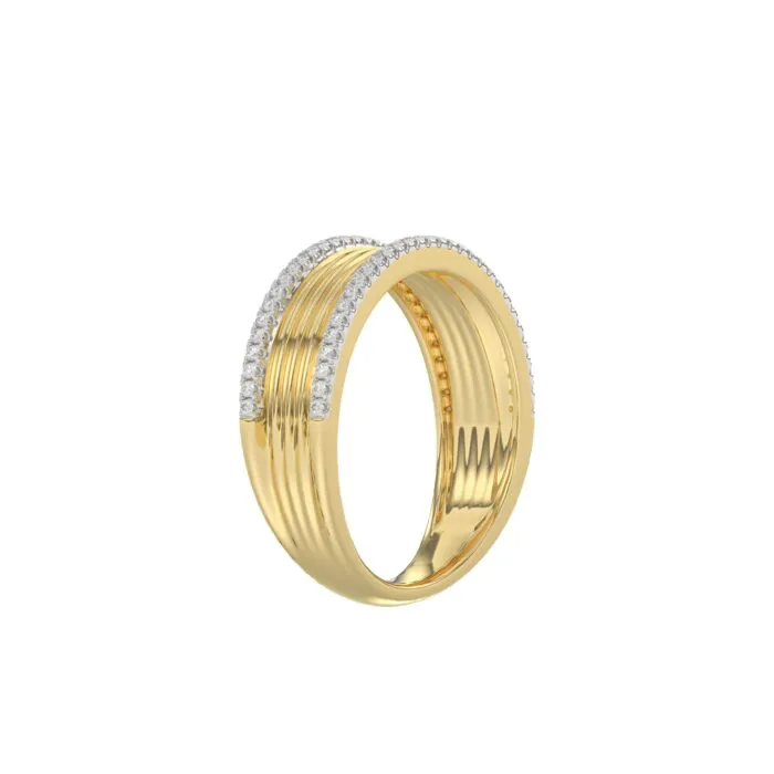 LADIES RING 0.20CT ROUND DIAMOND 10K YELLOW GOLD - Image 3
