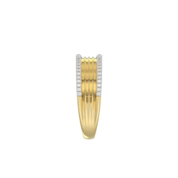 LADIES RING 0.20CT ROUND DIAMOND 10K YELLOW GOLD - Image 4
