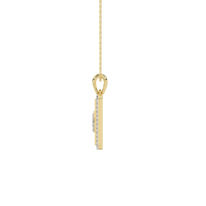 LADIES PENDANT 0.20CT ROUND DIAMOND 10K YELLOW GOLD - Image 2