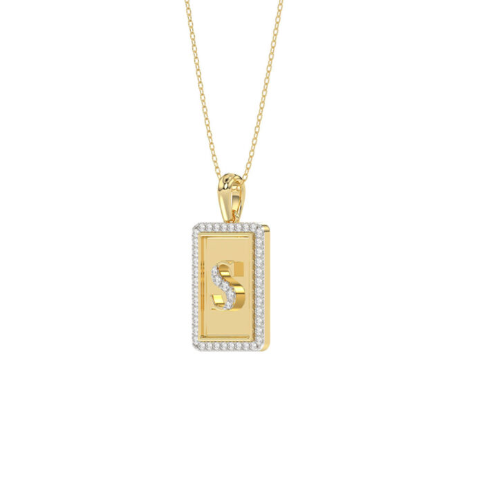 LADIES PENDANT 0.20CT ROUND DIAMOND 10K YELLOW GOLD - Image 3