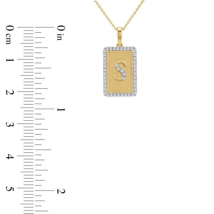 LADIES PENDANT 0.20CT ROUND DIAMOND 10K YELLOW GOLD - Image 4